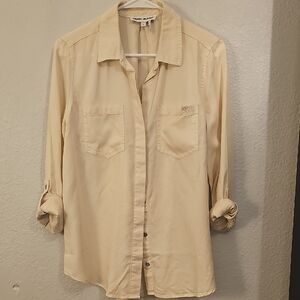 DKNY Cream Button Down Shirt for Women